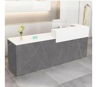 CCUKTFN Mostrador de Recepción Moderno de MDF, 100-240 cm, con Cajón y Estantes Abiertos, Mueble de Oficina para Tiendas, Salones, Consultorios y Recepciones