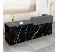 CCUKTFN Mostrador de Recepción Moderno de MDF, 100-240 cm, con Cajón y Estantes Abiertos, Mueble de Oficina para Tiendas, Salones, Consultorios y Recepciones