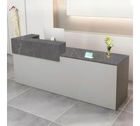 CCUKTFN Mostrador de Recepción Moderno de MDF, 100-240 cm, con Cajón y Estantes Abiertos, Mueble de Oficina para Tiendas, Salones, Consultorios y Recepciones