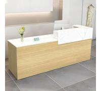 CCUKTFN Mostrador de Recepción Moderno de MDF, 100-240 cm, con Cajón y Estantes Abiertos, Mueble de Oficina para Tiendas, Salones, Consultorios y Recepciones