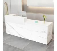 CCUKTFN Mostrador de Recepción Moderno de MDF, 100-240 cm, con Cajón y Estantes Abiertos, Mueble de Oficina para Tiendas, Salones, Consultorios y Recepciones