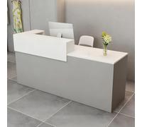 CCUKTFN Mostrador de Recepción Moderno de MDF, 100-240 cm, con Cajón y Estantes Abiertos, Mueble de Oficina para Tiendas, Salones, Consultorios y Recepciones