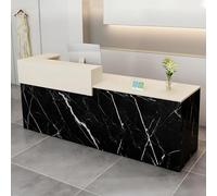 CCUKTFN Mostrador de Recepción Moderno de MDF, 100-240 cm, con Cajón y Estantes Abiertos, Mueble de Oficina para Tiendas, Salones, Consultorios y Recepciones
