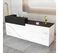 CCUKTFN Mostrador de Recepción Moderno de MDF, 100-240 cm, con Cajón y Estantes Abiertos, Mueble de Oficina para Tiendas, Salones, Consultorios y Recepciones