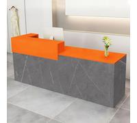 CCUKTFN Mostrador de Recepción Moderno de MDF, 100-240 cm, con Cajón y Estantes Abiertos, Mueble de Oficina para Tiendas, Salones, Consultorios y Recepciones