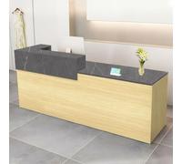 CCUKTFN Mostrador Recepción Moderno en MDF, 100 a 240 cm Mueble de Oficina con Cajón y Estantes Abiertos, Ideal para Tiendas, Salones, Consultorios y Recepciones