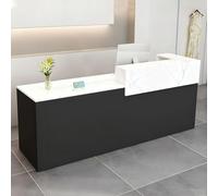 CCUKTFN Mostrador Recepción Moderno en MDF, 100 a 240 cm Mueble de Oficina con Cajón y Estantes Abiertos, Ideal para Tiendas, Salones, Consultorios y Recepciones
