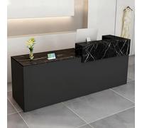 CCUKTFN Mostrador Recepción Moderno en MDF, 100 a 240 cm Mueble de Oficina con Cajón y Estantes Abiertos, Ideal para Tiendas, Salones, Consultorios y Recepciones