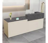 CCUKTFN Mostrador Recepción Moderno en MDF, 100 a 240 cm Mueble de Oficina con Cajón y Estantes Abiertos, Ideal para Tiendas, Salones, Consultorios y Recepciones