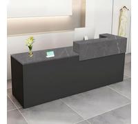 CCUKTFN Mostrador Recepción Moderno en MDF, 100 a 240 cm Mueble de Oficina con Cajón y Estantes Abiertos, Ideal para Tiendas, Salones, Consultorios y Recepciones