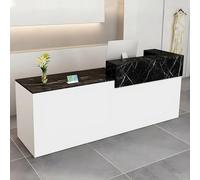 CCUKTFN Mostrador Recepción Moderno en MDF, 100 a 240 cm Mueble de Oficina con Cajón y Estantes Abiertos, Ideal para Tiendas, Salones, Consultorios y Recepciones