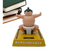 ccuzs Bobblehead Toys, Solar-Powered Sumo Figurine, Dancing Car Dashboard Toy, Funny Bobble Sumo Wrestler, Motion Toy Decor, Perfect for Kids, Vehicle Interior, Office Desk Display, 9x9cm ABS