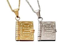 ccuzs Book Lover Necklace, Creative Jewelry, Elegant Charming Unique, Tiny Book Pendant, Creative Multi Layered Openable Book Pendant Jewelry for Women with Charming Literary Design, 53.3x1.6x1.6cm,