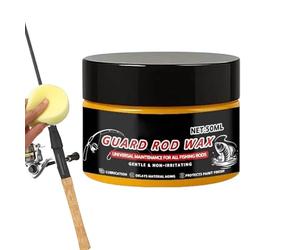 ccuzs Buffing Wax 50ml - Anti Friction Rod Care Cream with Sponge | Long Lasting Protective for Smooth, Casting Maintenance, Tackle Shop, Boat, Stream or Fishing Gear Protection Use