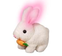 Ccuzs Bunny Plush Toy, Shaking Ears Rabbit Doll, Interactive Lighted Sound Design, Soft Electric Animal Plush Single Unit Pink for Babies, Girls, Kids, Playtime