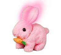 Ccuzs Bunny Plush Toy, Shaking Ears Rabbit Doll, Interactive Lighted Sound Design, Soft Electric Animal Plush Single Unit Pink for Babies, Girls, Kids, Playtime