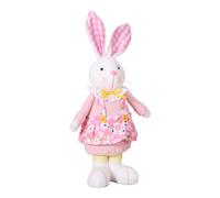 ccuzs Bunny Stuffed Animal, Standing Plush Rabbit Doll, Soft Fabric and Decorative Outfit for Spring Home Decor Kitchen Farmhouse Table Easter Display Use, 5.51x2.75x15.74inches