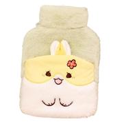 ccuzs Cartoon Animal Hot Water Bottle, Plush Cover Hand and Feet Warmer, Portable Removable Heating Pad, Cute Hot Water Pack for Indoor and Outdoor Use, 7.87x5.91in