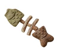 ccuzs Cat Chew Teething Toy, Fish Bone Wooden Teether, Interactive Kitten Bite Toy, Safe NonToxic Material Natural Wood, Indoor Outdoor Play for Boredom Relief, 17.8x6.5x2cm 65g Wood