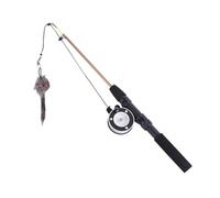 ccuzs Cat Fishing Pole Toy, Retractable Cat Teaser Wand, Indoor Cat Training Game, 2 Section Long Cats Teaser 40cm to 72cm for Kitten, Indoor, Bored Cats, Cats Accessories, Present