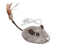 ccuzs Cat Mice Toy, Electronic Kitten Toy, Durable Plush Cat Toy, Feather Tail Toys with Realistic Motion and Design 4.72 x 2.95 x 1.97 Inches for Indoor and Outdoor Play (1 Piece)