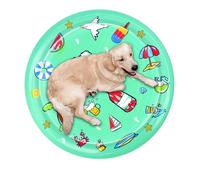 ccuzs Cat Water Play Mat, Pet Cooling Pad, Interactive Splash Mat, Soft Leak-Proof Design Summer Use, Indoor Entertainment and Relaxation, 39.37 Inches Multicolor