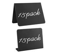 ccuzs Chalkboard Signs, Blackboard Table Labels, Writable Erasable, Reusable Message Display, Wooden Base Stand Perfect for Parties and Food Identification, 3.94x2.99 in