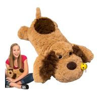 ccuzs Dog Plush Toy, Cartoon Bee Dog Stuffed Animal, Soft Huggable Plushiess, Adorable Cuddly Toy for Kids, Sofa, Bedside, Shelf and Plushs Collectors 20x15x35cm Beige Brown Light Brown