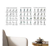 ccuzs Exercise Chart - 3 Piece Beginner Workout Poster Set | Illustrated Fitness Guide Flexibility Training Wall Art Visual Routine Reference Learning Decor for Living Room, Bedroom, Home