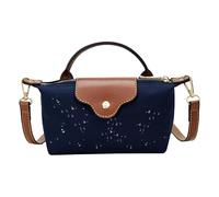 ccuzs Flap Bag, Trendy Dumpling Shoulder Tote for Women, 6.69x1.97x3.94 Inches Small Hand Carried Nylon Purse, Stylish Compact Fashionable Minimalist Sling Bag for Everyday and Travel