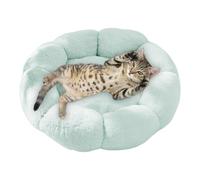 ccuzs Flower Design Soft Cat Bed, Washable Cat Beds for Indoor Cats, Indoor Warm Cat Bed for Winter, Comfortable Calming Cat Bed 19.69x19.69x3.15 Inches for Small Cats and Indoor Dogs (Multicolor)