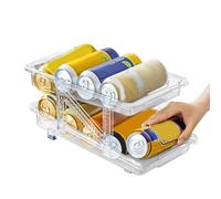 ccuzs Fridge Can Organizer, Soda Can Holder, Rolling Drink Rack with Adjustable and Expandable Design for Drinks Like Soda, Beer, Tea, and Juice in Pantry or RV Storage