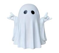 ccuzs Ghost Figurine, Funny Halloween Sculpture Ghost Decor, Rock-and-Roll Inspired Tabletop Ornament for Haunted House Shelf Porch Mantel Windowsill Display, 2.36x3.15x3.54 Inches