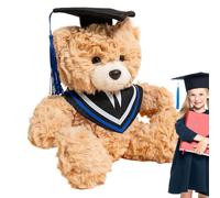 ccuzs Graduation Bear, Plush Animal Doll, Huggable Stuffed Toy with Graduation Hat and Scroll, Perfect for High School College Celebration, Gift for Boys Girls Friends, 25x20x15cm Brown
