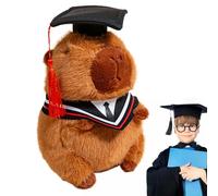 ccuzs Graduation Capybara, Capybara Keepsake Plush, Stuffed Animal with Graduation Hat and Scroll, Perfect for High School College Celebration, Gift for Boys Girls Friends, 25x20x15cm Brown White