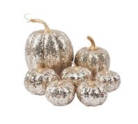 ccuzs Halloween Pumpkin Decor, Farmhouse Table Ornament, Glitter Resin Statue, Rustic Harvest Design for Holiday Party Shelf Bedroom Display, Fall Celebration, 1 Piece