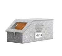 ccuzs Hat Organizer, Baseball Cap Holder, Closet Storage Box, Transparent Lid Design, Large Capacity Case, Clear 24 Slot, for Display Closet Shelf Travel Use, 43×22×17cm Gray