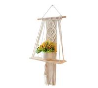 ccuzs Hecho a mano, estante de tela tejida, almacenamiento rústico, decorativo hecho a mano, decoración de sala de estar, organizador de pared para cocina o baño, 11,81 x 25,59 in