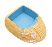 ccuzs Hermit Crab Pool with Ramp, Resin Bathing Pool for Hermit Crabs, Naturalistic Hermit Crab Habitat, Beach Style Hermits Crab Water Bowl 4.72x3.94x1.38 for Hermits Crabs, Reptiles