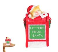 ccuzs Holiday Mailbox Ornament - Christmas Resin Animal Sculpture for Festive Decoration | Detailed Handcrafted Letters to Santa Collectible, Winter Village Display Piece, Perfect for Mantel Table