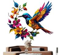 ccuzs Hummingbird Wall - Art Metal Hangable Sculpture Floral | Garden Decor Durable Weather Resistant Hanging Bird Ornament for Home, Patio, Indoor Outdoor, Living Room, Accent Nature or Theme