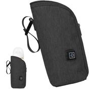 ccuzs Insulated Milk Bottle Bag, Nursing Bottle Insulation Tote, 8.86x5.71x0.79 Inches Temperature Control Breastmilk Storage Bag, Travel, Car Warmer for Baby Feeding While Road, Dark Gray, Fare
