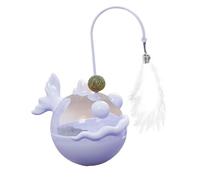 ccuzs Interactive Cat Toy, Cat Feather Teaser, Catnip Treat Dispenser with Feather Sensory Design for Indoor Kitten Exercise and Mental Stimulation, 7.48x4.92x4.92 Inches