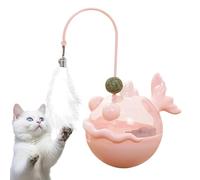 ccuzs Interactive Cat Toy, Cat Feather Teaser, Catnip Treat Dispenser with Feather Sensory Design for Indoor Kitten Exercise and Mental Stimulation, 7.48x4.92x4.92 Inches