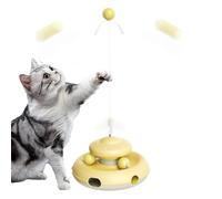 ccuzs Interactive Cat Toy, Non Slip Cat Interactive Toy, Multipurpose Track Ball Teaser Toys, Funny Cat Track Ball Toy 7.05x7.05x15.35 for Cats Entertainment, Exercise, Playing (Green, Pink, Yellow)
