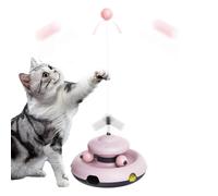 ccuzs Interactive Cat Toy, Non Slip Cat Interactive Toy, Multipurpose Track Ball Teaser Toys, Funny Cat Track Ball Toy 7.05x7.05x15.35 for Cats Entertainment, Exercise, Playing (Green, Pink, Yellow)