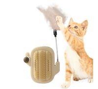 ccuzs Interactive Catnip Toys for Cats, Wall-Mounted Cat Groomer Brush with Catnip Treats, Chewable Edible Ball and Massage Set for Shedding and Cleaning, Teaser Stick for Indoor Cat and Relaxation