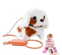 ccuzs Interactive Design Puppy Toy, Walking Dog Stuffed Animal, Good Pets Puppy Toy, Adorable Dog Plush Toy 13x8x15cm for Indoor, Outdoor, Present, Kids, Home, Pink, Brown, Black Color
