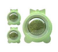 ccuzs Juguete de Bola de Gato, Silvervine Rotating Treat, Stick Wall, Teeth Cleaning, Lick-Safe Design, Indoor Cat Entertainment, Kittens and Adult Cats5.5 x 4.5 x 4.7 cm Green Blue