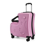 ccuzs Kids Ride- Suitcase | 3-Digit Password Lock Trolley Luggage | 20in Travel Luggage with Seat Belts, Pedals, Handlebars, & Silent Wheels | Ride- Luggage for Boys & Girls